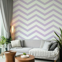 Modern geometric wallpaper with soft purple zigzag design.

