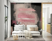 Pink Meditation mural for yoga spaces, bedrooms, or serene corners.

