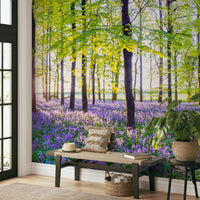 Soft floral woodland mural

