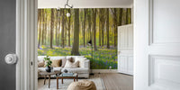 Blue flower carpet forest mural

