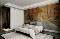 Autumn trees wall mural

