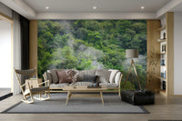 Green rainforest wall mural

