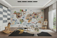 Jungle animals wall mural

