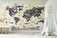 Toddler map wallpaper mural

