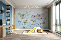 Educational animal map wallpaper

