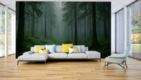 Grey forest mural wallpaper

