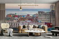 Bright tropical city wallpaper

