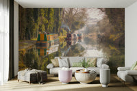 Calm canal reflections wall mural

