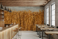 Landscape of wheat mural

