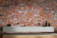 Rustic brick wall design in vintage wall mural

