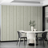 Elegant, refined striped wallpaper in buttercream and olive


