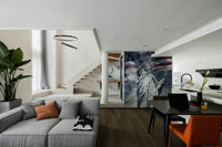 Bold Statue of Liberty blue mural for living room or office

