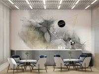 Rich colors and celestial patterns on space wall mural


