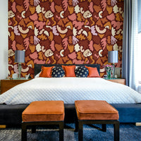 Terracotta Tides Wallpaper for inviting living room decor

