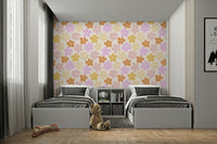 Delicate pastel floral wallpaper for a calming environment


