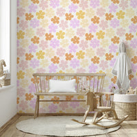Gentle pastel floral wallpaper for serene spaces

