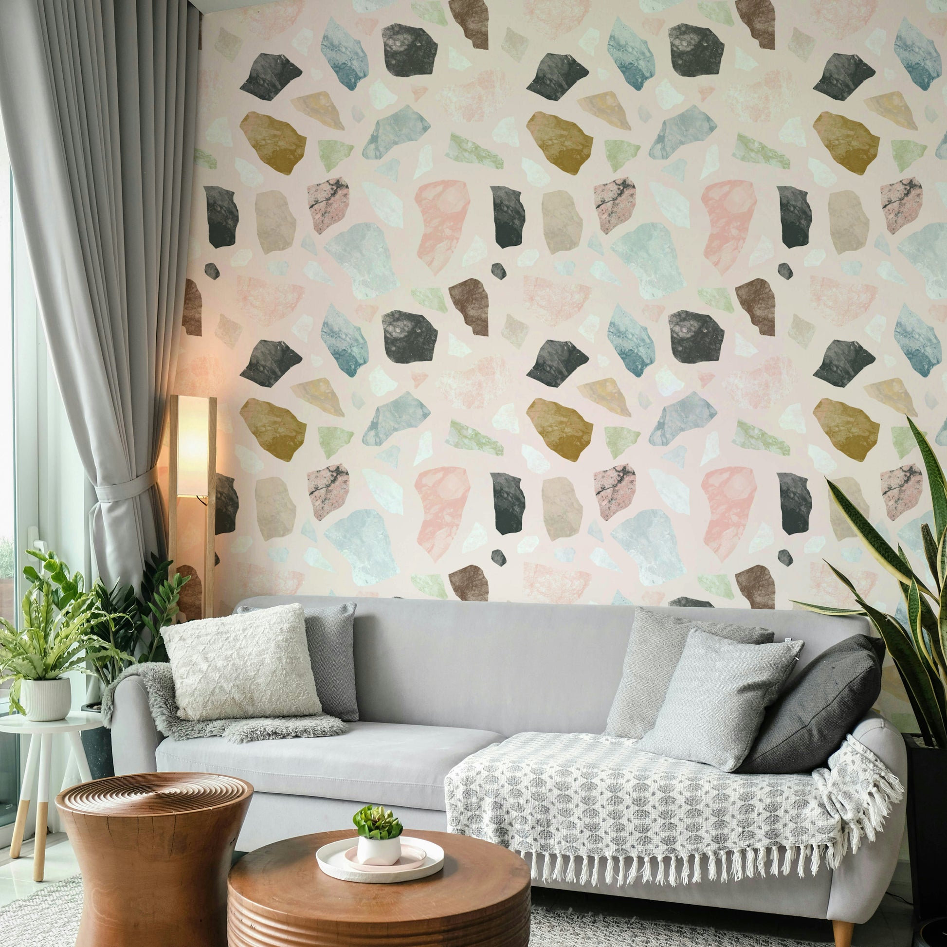 Elegant Cocceiomotiflow Wallpaper in soft hues

