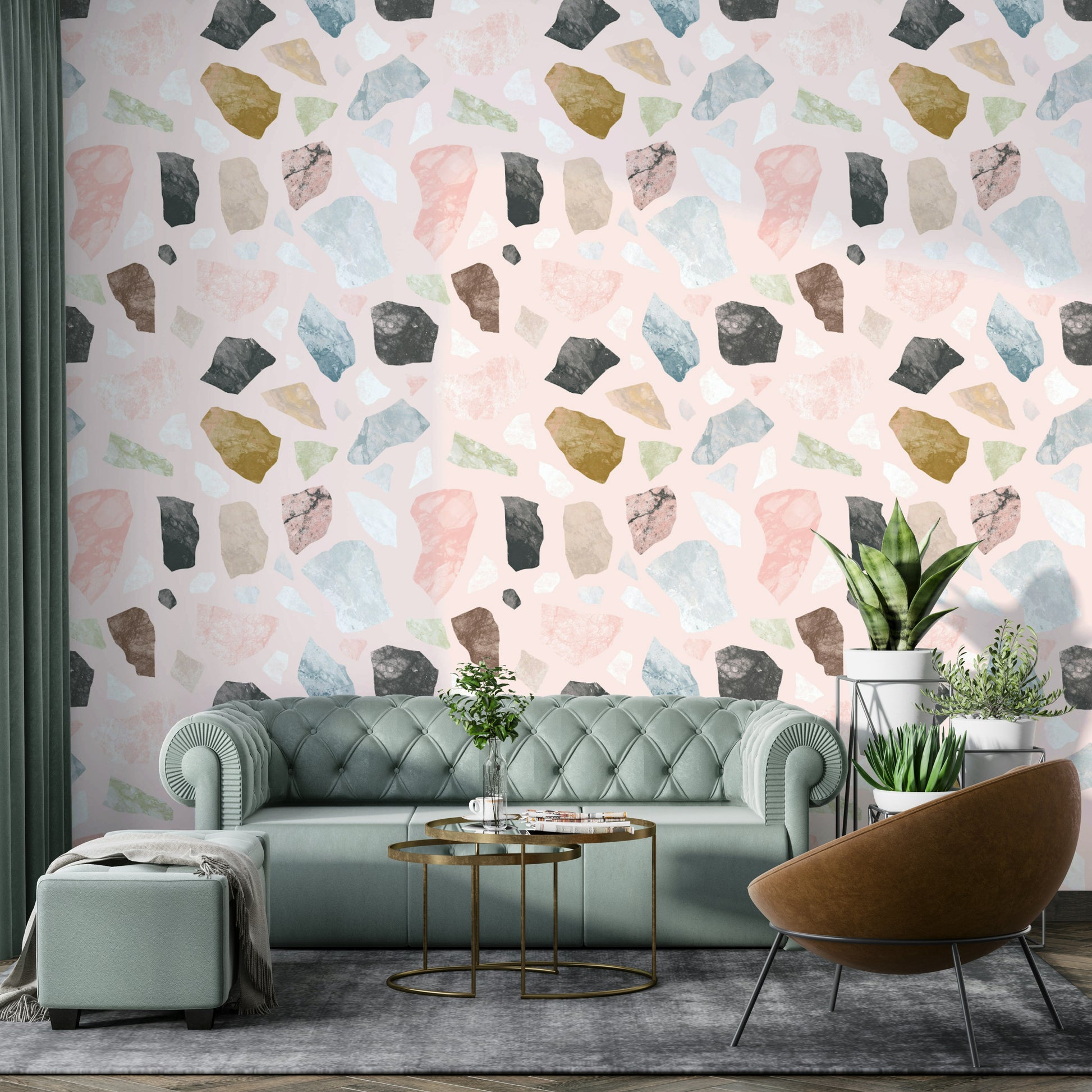 Cocceiomotiflow wall covering with organic patterns


