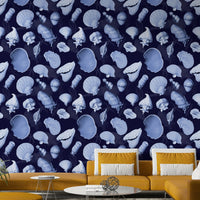 Organic line wallpaper in soft earth tones

