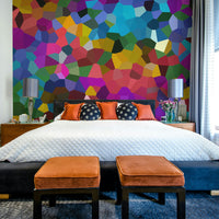 Fractured Spectrum Wall Mural with sharp color angles

