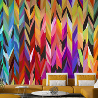 Artistic wall mural with explosive color effects

