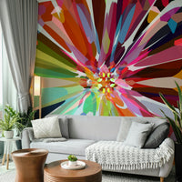 Contemporary mural with light and color explosion

