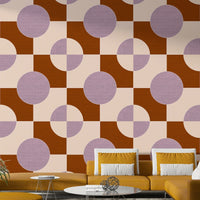 Architectural wallpaper in neutral color palette

