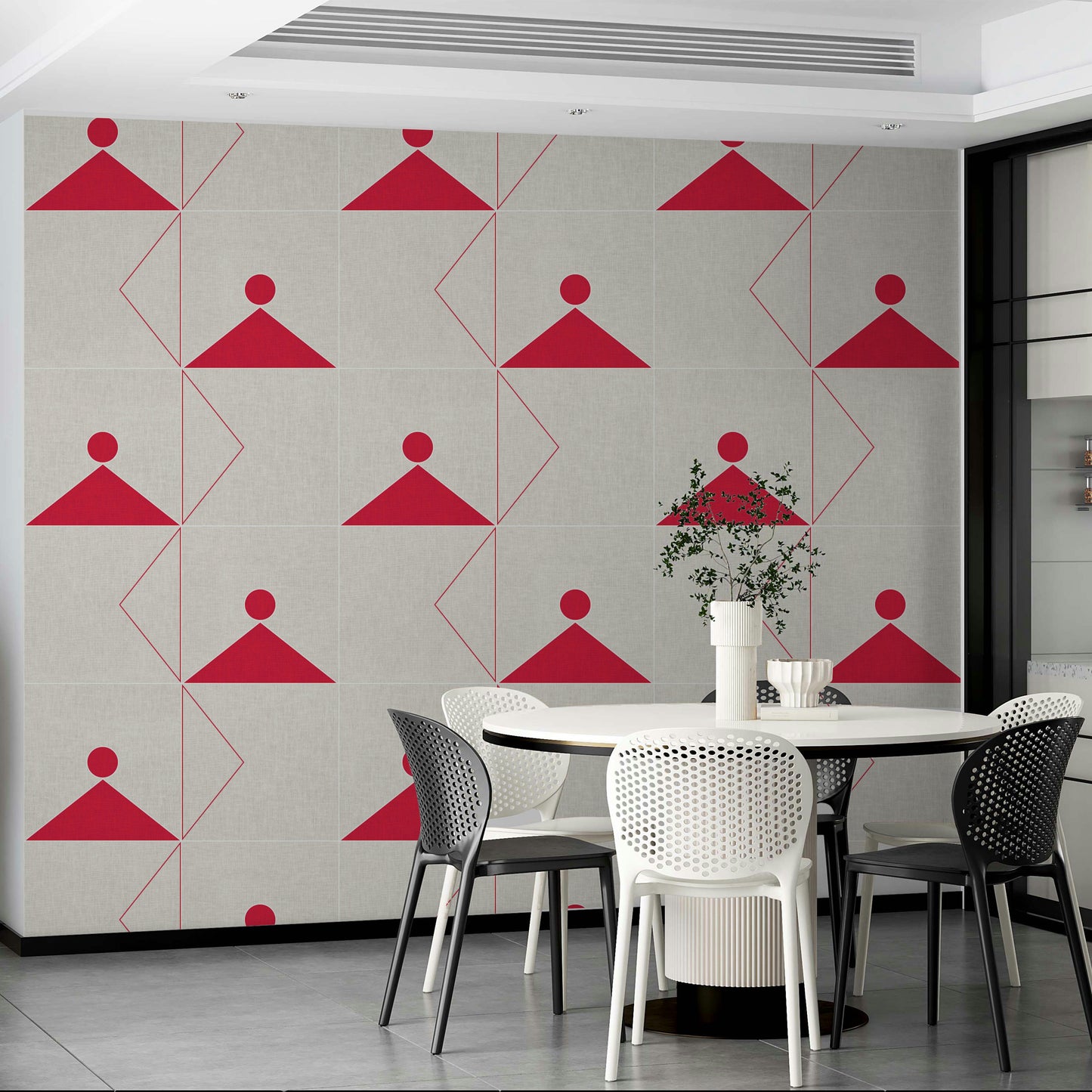 Wallpaper with architectural rhythm and texture

