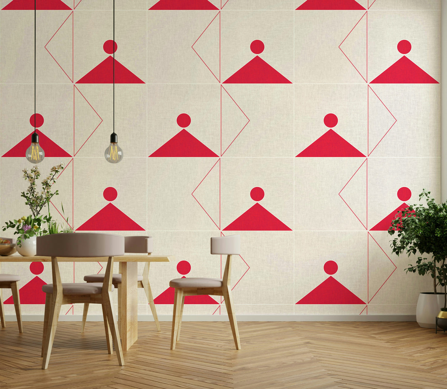 Modern wall design with subtle linear forms

