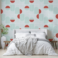 Stylish feature wall with subtle architectural geometry

