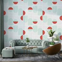 Neutral wallpaper design for modern home office

