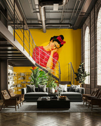 Contemporary bedroom with Restful Reverie mural

