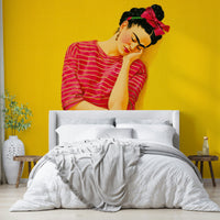 Restful mural featuring airy, fluid brushwork

