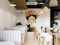 Contemporary feature wall with feminine mystique

