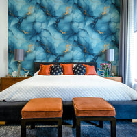 River-inspired wallpaper with brushstroke textures

