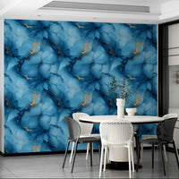 Artistic blue wallpaper evoking gentle movement

