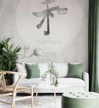 Harmony Japandi wall mural with natural textures

