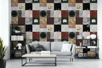 Matte finish stone-effect wallpaper in taupe shades

