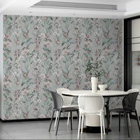 Contemporary pastel mural with dreamy pattern

