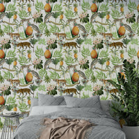 Decorative wallpaper featuring wild African landscape

