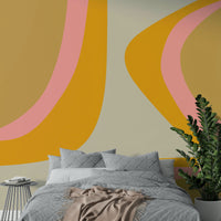 Retro-inspired mural with vibrant groove aesthetic

