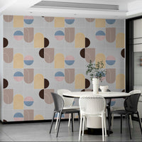 Matte non‑woven geometric mural wallpaper pattern

