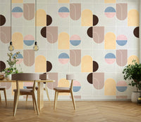 Office wall covered in Geometric 08 pattern wallpaper

