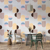 Wallpaper featuring minimalist geometry in neutral modern tones

