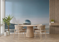 Warm and cool beige layers in desert mural

