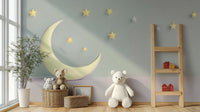 Children’s room wall mural with dreamy moon and clouds

