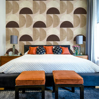 Beige and brown geometric shapes on wall mural

