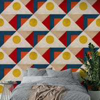 Retro-inspired wallpaper with overlapping circles

