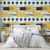 Contemporary mural wallpaper with visual rhythm

