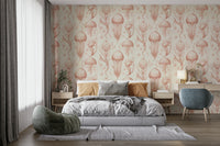 Nature-inspired peach and cream jellyfish wallpaper for walls

